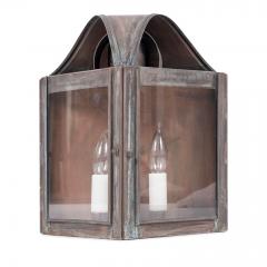 Set of Four Verdigris Green and Copper Wall Mounted Lanterns - 4475986