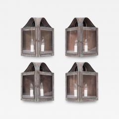 Set of Four Verdigris Green and Copper Wall Mounted Lanterns - 4476524