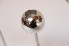 Set of Four Vintage Chrome Orb Candlesticks with Lucite Stems and Bases - 4453490