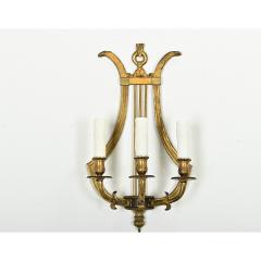 Set of Four Vintage French Brass Lyre Sconces - 3964319
