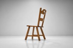 Set of Four Wooden Brutalist Dining Chairs Europe 20th Century - 4028673