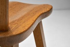 Set of Four Wooden Brutalist Dining Chairs Europe 20th Century - 4028677