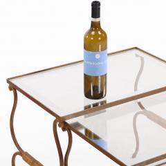 Set of French Gilt Iron Nesting Tables with Silvered Glass Tops C 1950 - 4597603