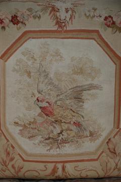 Set of French Victorian Beige Square Aubusson Bird Pillows - 4200341