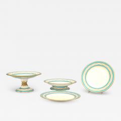 Set of French Victorian Porcelain Dessert Dishes - 4263223