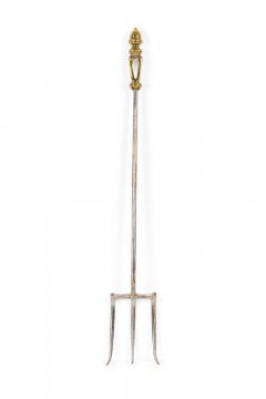 Set of French Victorian Style Iron and Brass Scroll Design Fire Tools - 4664357