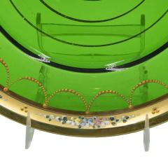 Set of Green Crystal Dinner Plates - 4322401