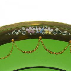 Set of Green Crystal Dinner Plates - 4322403