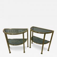 Set of Italian Brass and Smoked Glass Modular Side Tables 1970s - 4319506