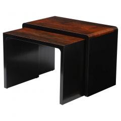 Set of Italian Rosewood and Ebony Lacquered Nesting Tables circa 1970 - 2652852