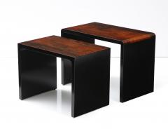 Set of Italian Rosewood and Ebony Lacquered Nesting Tables circa 1970 - 2652856