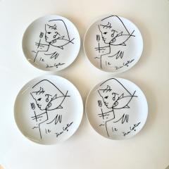 Set of Jean Cocteau Limoges Porcelain Plates France 1950s  - 4754102