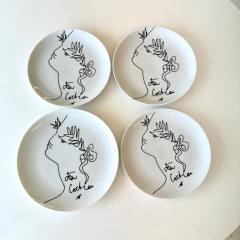 Set of Jean Cocteau Limoges Porcelain Plates France 1950s  - 4754105