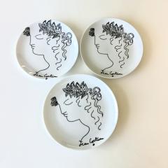 Set of Jean Cocteau Limoges Porcelain Plates France 1950s  - 4754107