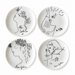 Set of Jean Cocteau Limoges Porcelain Plates France 1950s  - 4754182