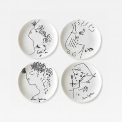 Set of Jean Cocteau Limoges Porcelain Plates France 1950s  - 4754183