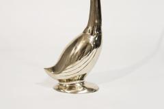 Set of Large Scale Vintage Brass Swan Sculptures C 1950s - 3968964