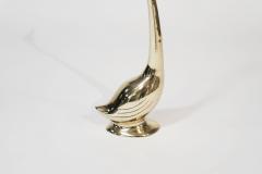 Set of Large Scale Vintage Brass Swan Sculptures C 1950s - 3968966