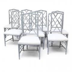 Set of Light Gray Eight Lacquered Dining Chairs - 1416364