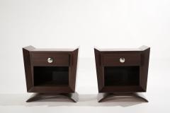 Set of Mahogany Bedside Tables by Brown Saltman C 1950s - 2649922