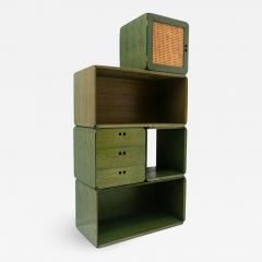 Set of Mid Century Modular Green Wooden Cubes by Derk Jan de Vries - 2524740