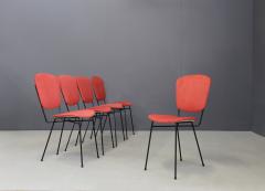 Set of MidCentury five chairs produced Doro Cuneo in iron and fabric 1960s  - 1168544
