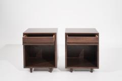 Set of Minimalist Walnut End Tables C 1950s - 3111424