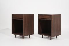 Set of Minimalist Walnut End Tables C 1950s - 3111427