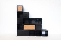 Set of Modular Black Wooden Cubes by Derk Jan de Vries - 3048940