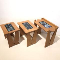 Set of Oak Nesting Tables by Guillerme et Chambron - 1392393