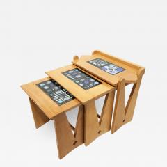 Set of Oak Nesting Tables by Guillerme et Chambron - 1393238