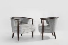 Set of Scandinavian Modern Barrel Lounge Chairs 1950s - 2096589