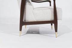 Set of Sculptural Walnut Lounge Chairs in the Style of Gio Ponti C 1950s - 3232246