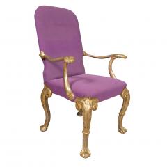 Set of Seven George I Style Giltwood Dining Chairs - 3740391