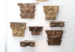 Set of Seven Hand Carved Antique 18th Century Capitals - 3525243