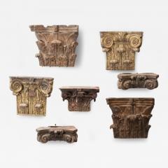 Set of Seven Hand Carved Antique 18th Century Capitals - 3601588