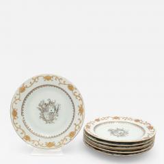 Set of Six 1 Armorial Plates Made in China for England circa 1750 - 3078311