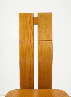 Set of Six 1970s Organic Modernist Italian Oak Dining Chairs - 2093399