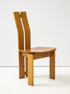 Set of Six 1970s Organic Modernist Italian Oak Dining Chairs - 2093400