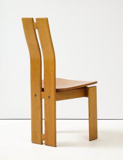 Set of Six 1970s Organic Modernist Italian Oak Dining Chairs - 2093404