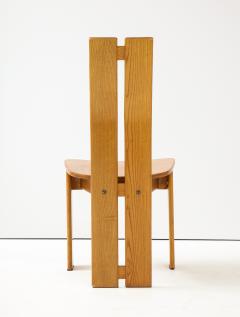 Set of Six 1970s Organic Modernist Italian Oak Dining Chairs - 2093407