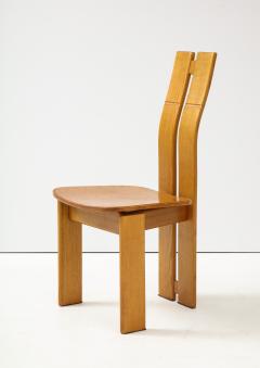 Set of Six 1970s Organic Modernist Italian Oak Dining Chairs - 2093409