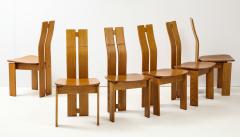 Set of Six 1970s Organic Modernist Italian Oak Dining Chairs - 2093410