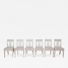 Set of Six 19th Century Directoire Style Carved Wood Chairs - 4369092