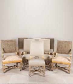 Set of Six 19th Century Louis XIV Style Giltwood Dining Chairs and Two Armchairs - 4234421