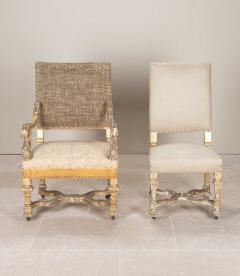 Set of Six 19th Century Louis XIV Style Giltwood Dining Chairs and Two Armchairs - 4234422