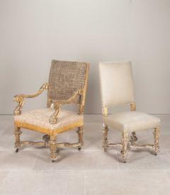 Set of Six 19th Century Louis XIV Style Giltwood Dining Chairs and Two Armchairs - 4234431