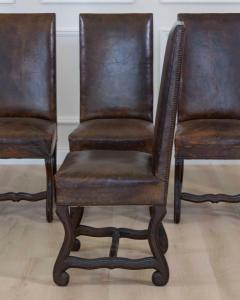 Set of Six 19th Century Spanish Leather Dining Chairs - 4707106