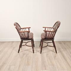 Set of Six Antique English Oak Windsor Armchairs 19th century - 4188683
