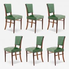 Set of Six Art Deco Dining Chairs 1930 Italy - 3575032